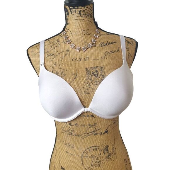 Ambrielle 36D Super Push-Up Plunge Convertible Bra White - Picture 1 of 5